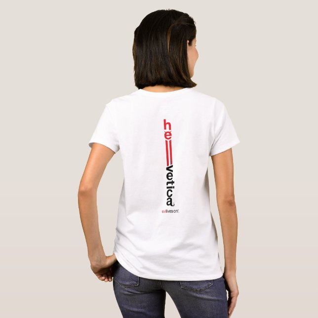 Camiseta hellvetica – Logotipo Vertical (Parte Traseira Completa)
