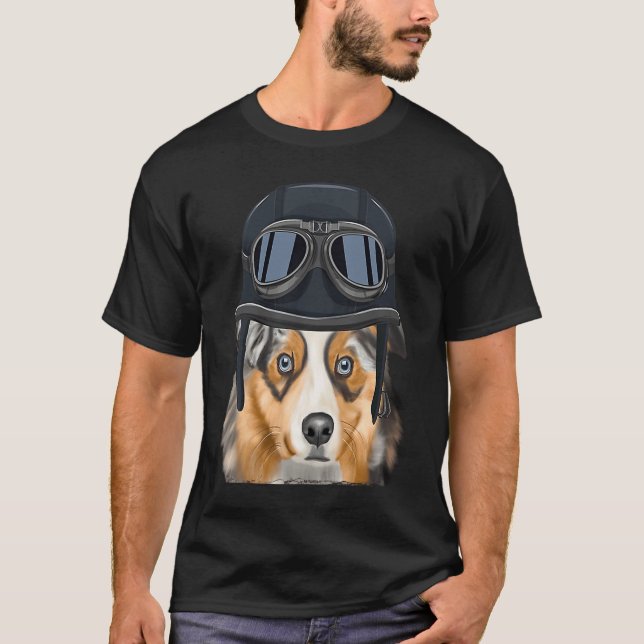 Camiseta Helmet australiano Vintage Motorcycle Shepherd (Frente)