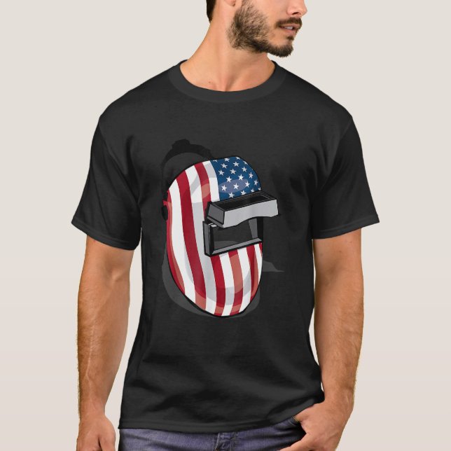 Camiseta Helmet De Bandeira Americana Shape Welder Gif (Frente)