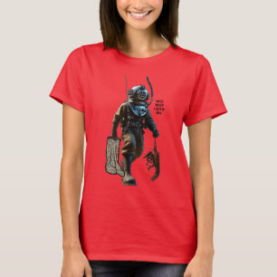Camiseta Helmet Diver Capturando Lagosta Submarino