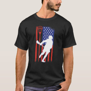 Camiseta Helmet Lacrosse American Flag Lax, Estados Unidos,