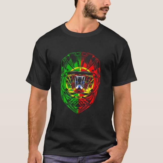 Camiseta Helmet para motocicleta de montanha Portugal Bande (Frente)