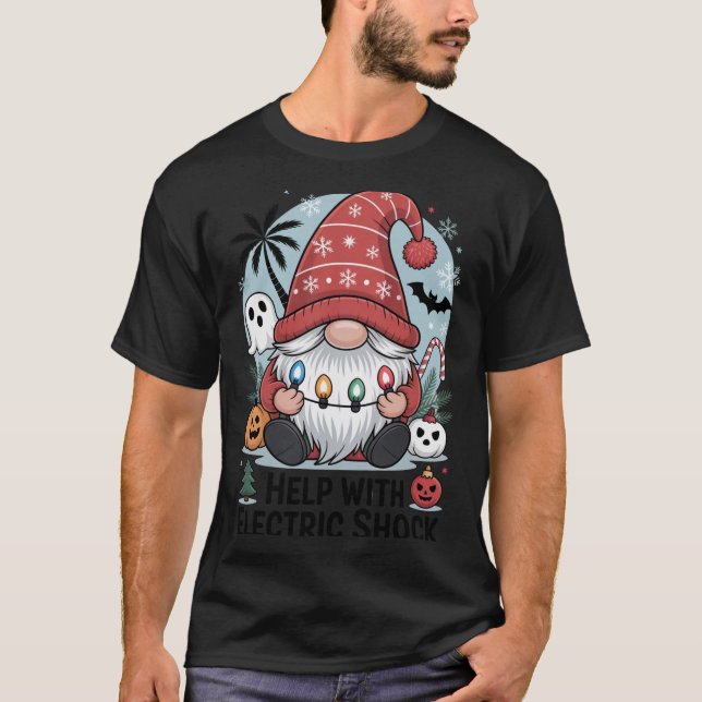 Camiseta Help With Electric Shock – Funny Christmas  (Frente)