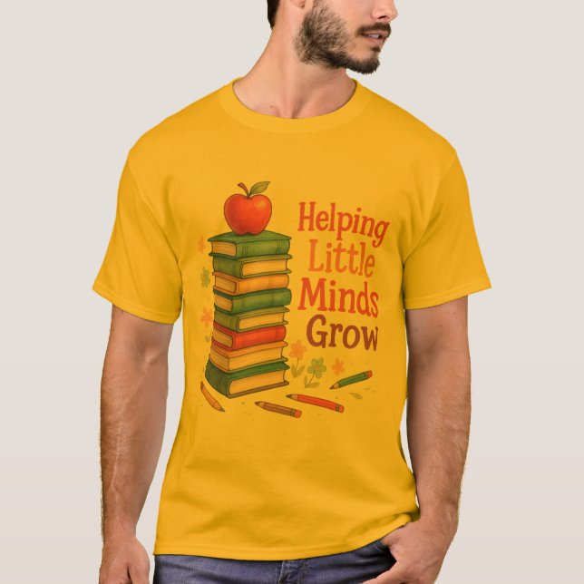 Camiseta Helping Little Minds Grow - Kids Books T-Shirt (Frente)