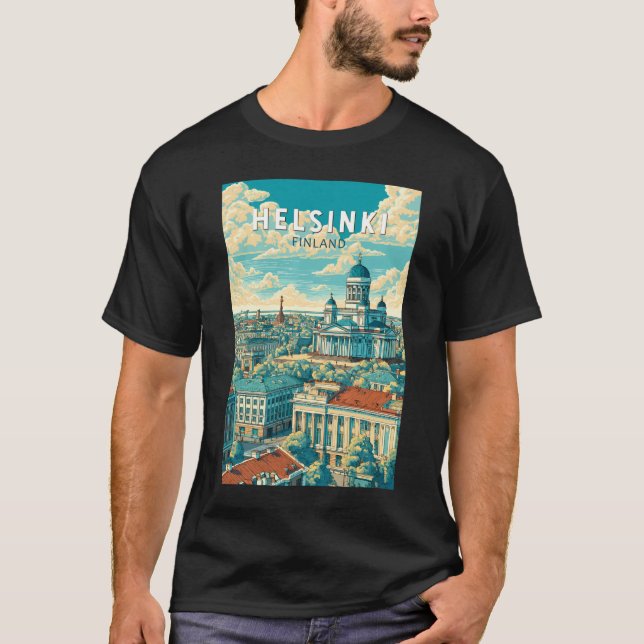 Camiseta Helsinki Finland Travel Art Vintage (Frente)