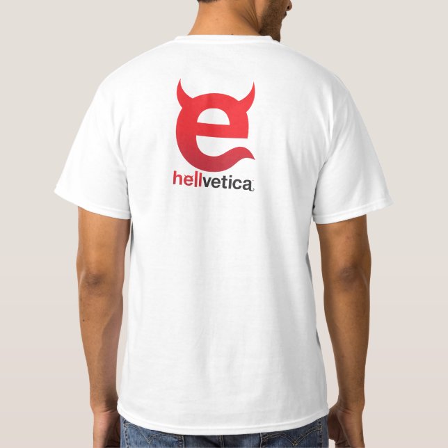 Camiseta Helvetica do mal "e" (Verso)