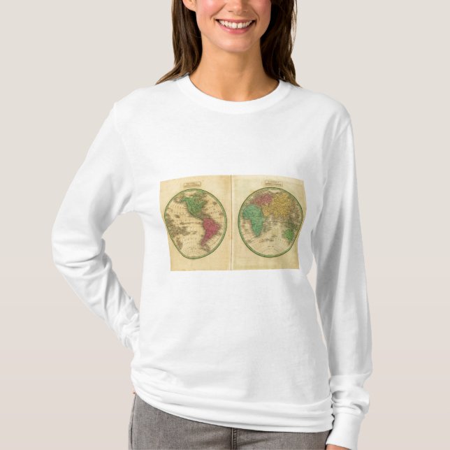 Camiseta Hemisfério de W, hemisfério de E (Frente)