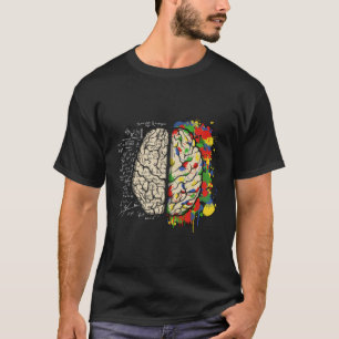 Camiseta Hemisférios cerebrais Ciência Arte Matemática Melh