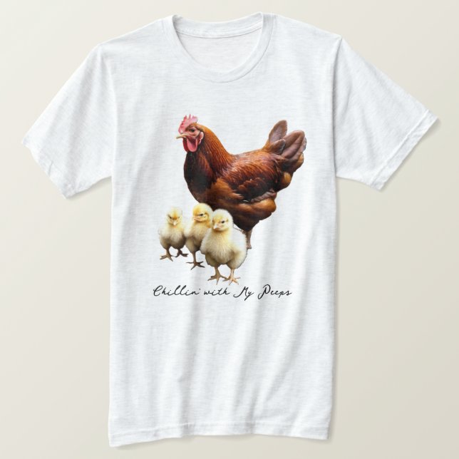 Camiseta Hen com Pintinhos T-shirt (Frente do Design)