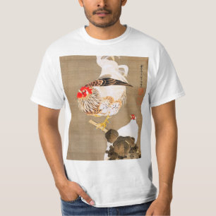 Camiseta Hen e Rooster com Grapevine por Ito Jakuchu