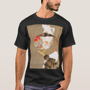 Camiseta Hen e Rooster com Grapevine por Ito Jakuchu