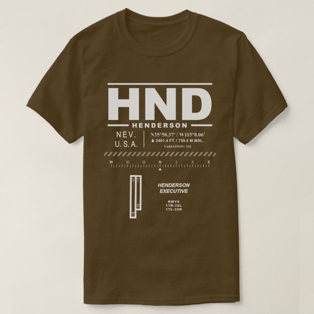 Camiseta Henderson Executive Airport HND T-Shirt (Frente do Design)