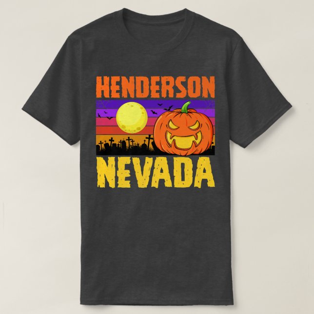 Camiseta Henderson Nevada Happy Halloween Party Local City  (Frente do Design)