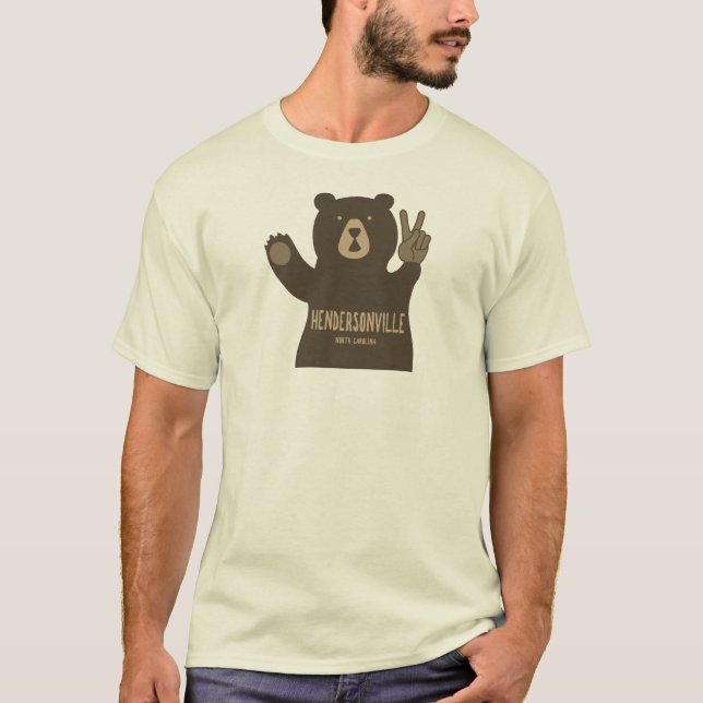 Camiseta Hendersonville North Carolina Peace Bear (Frente)