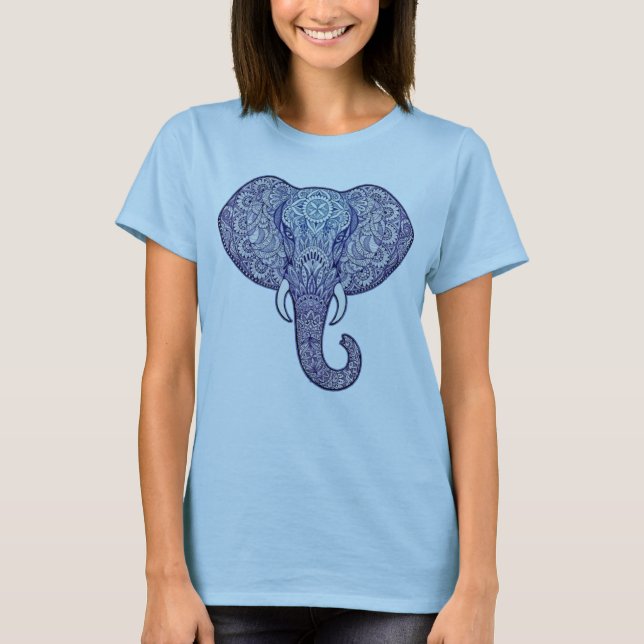 Camiseta Henna Elephant Art design (Frente)