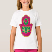 Henna Hamsa Lotus Green & Pink