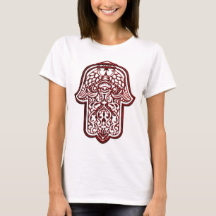 Camiseta Henna Hand of Hamsa (Vermelho)