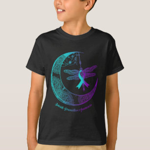 Camiseta Henna Moon Dragonfly Sensibilização para a Prevenç