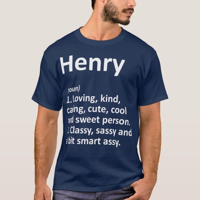 Camiseta HENRY Definição Nome Personalizado Nome Funny Gift (Frente)