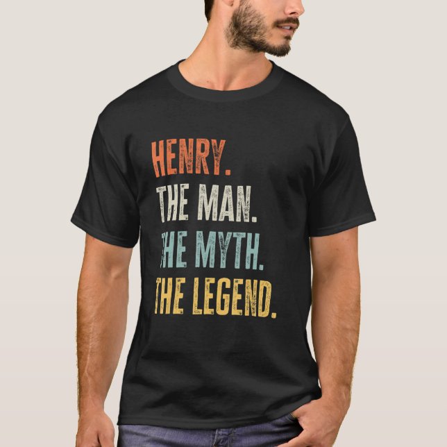 Camiseta Henry O Melhor, Homem Mito Lenda, Engraçado Melhor (Frente)