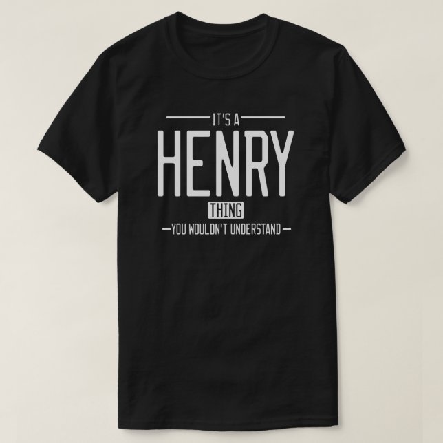 Camiseta Henry, sobrenome engraçado, família engraçada (Frente do Design)