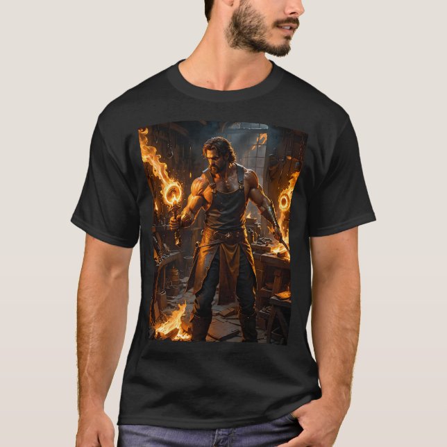 Camiseta Hephaestus Hephaistos Vulcanos Fogo da mitologia g (Frente)