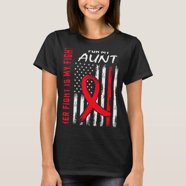 Camiseta Her Fight Is My Fight Aunt Heart Disease Awareness (Frente)
