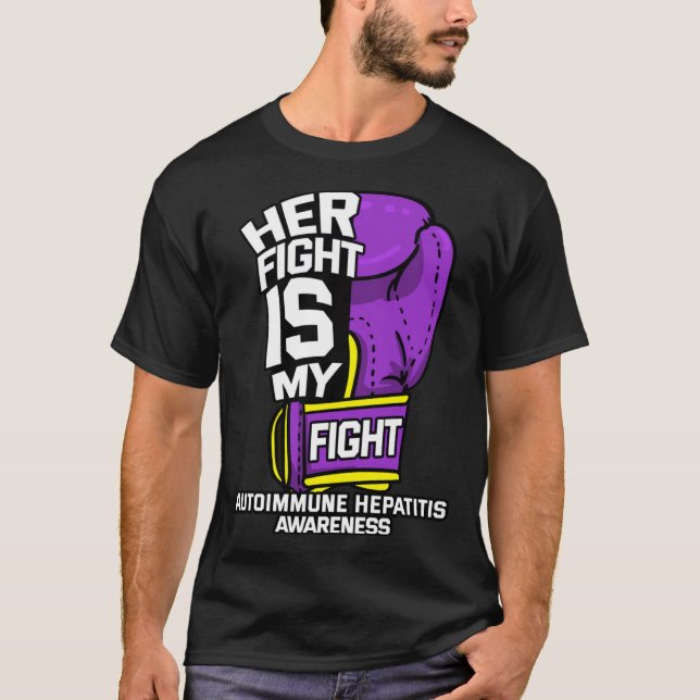 Camiseta Her Fight Is My Fight Autoimmune Hepatitis Survivo (Frente)
