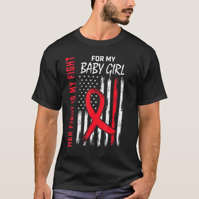 Camiseta Her Fight is my Fight Baby Girl Daughter Heart Dis (Frente)