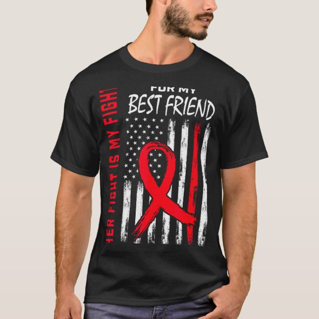 Camiseta Her Fight Is My Fight Best Friend Heart Disease Aw (Frente)