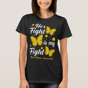 Camiseta Her Fight Is My Fight Bone Cancer Awareness Butter