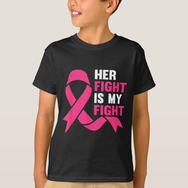 Camiseta Her Fight Is My Fight Breast Cancer Awareness Surv (Frente)