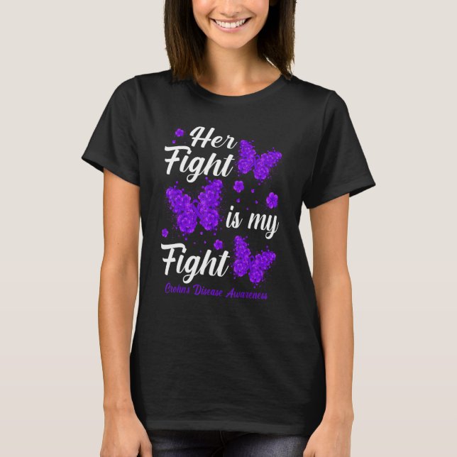 Camiseta Her Fight Is My Fight Crohn's Disease Awareness Bu (Frente)