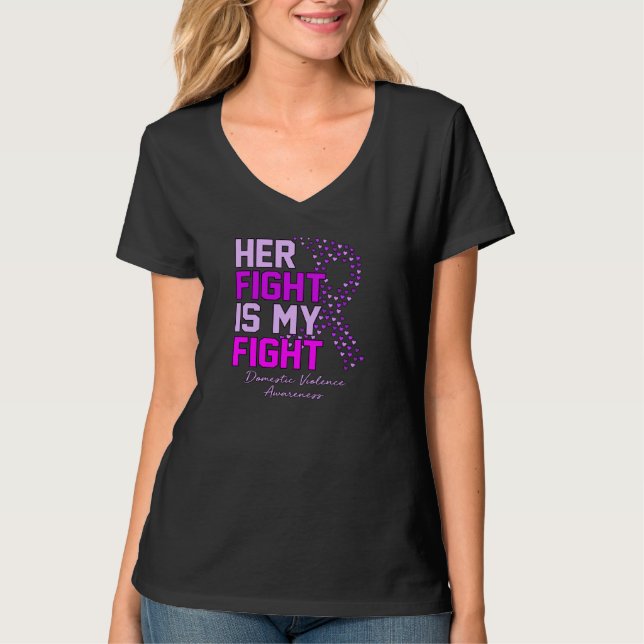 Camiseta Her Fight Is My Fight Domestic Violence Awareness (Frente)
