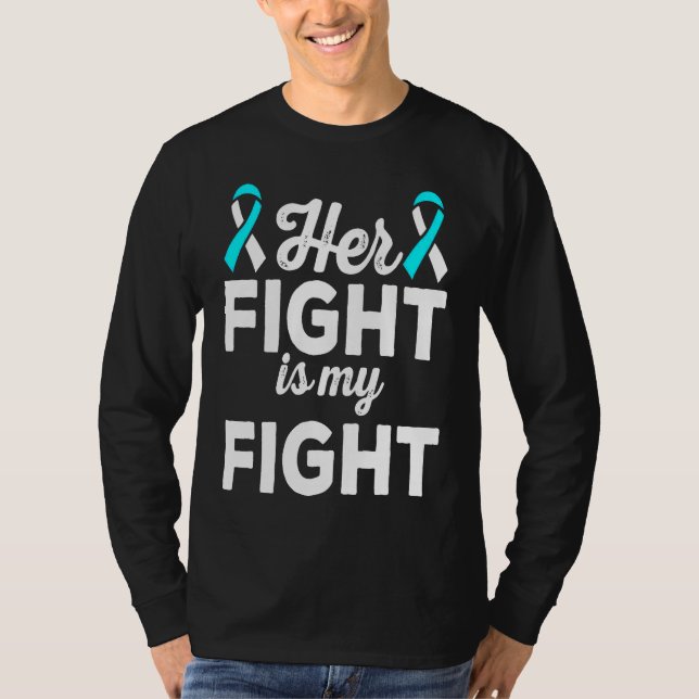 Camiseta Her Fight is My Fight Dysautonomia Awareness Ribbo (Frente)