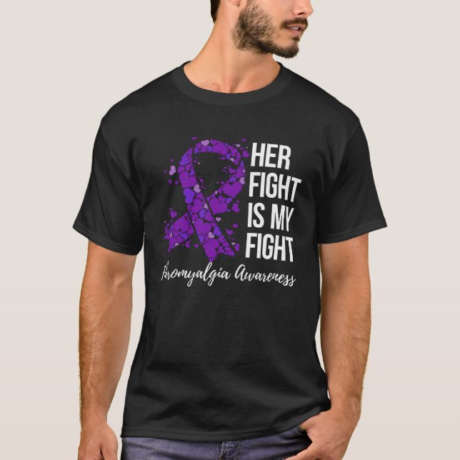 Camiseta Her Fight Is My Fight Fibromyalgia Awareness (Frente)