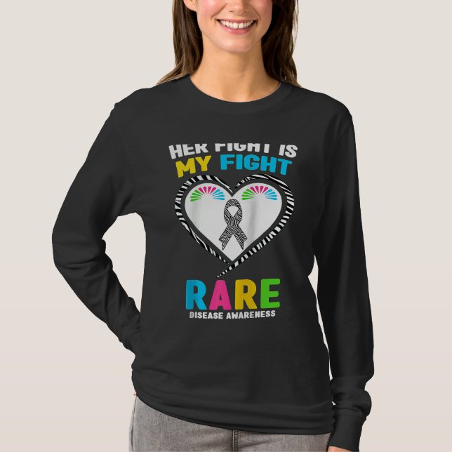 Camiseta Her Fight is My Fight Rare Disease Awareness Ragla (Frente)