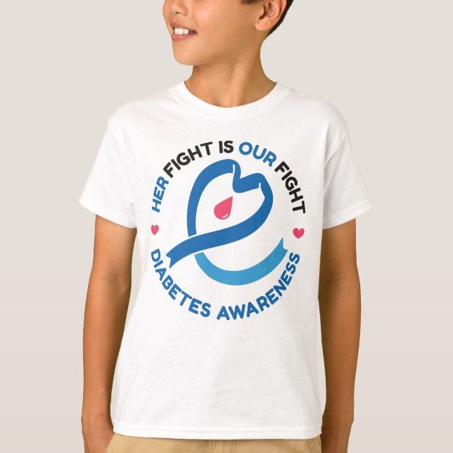 Camiseta Her Fight Is Our Fight – Diabetes Awareness (Frente)