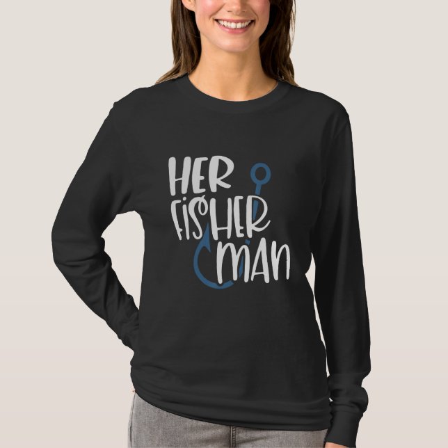Camiseta Her Fisherman His Greatest Catch Couple Matching M (Frente)