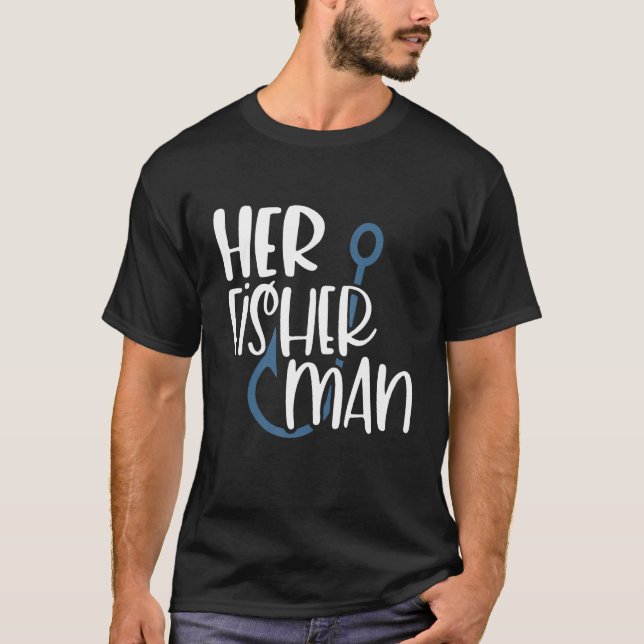 Camiseta Her Fisherman His Greatest Catch Couple Matching M (Frente)