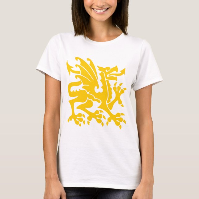 Camiseta Heraldic Dragon 01 - Amber (Frente)