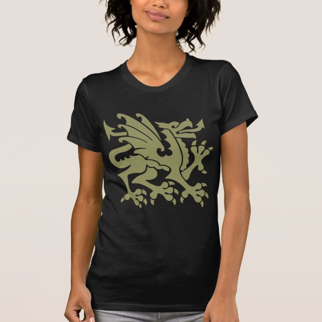 Camiseta Heraldic Dragon 01 - Khaki (Frente)