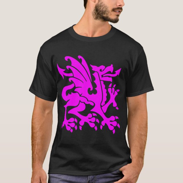 Camiseta Heraldic Dragon 01 - Magenta (Frente)