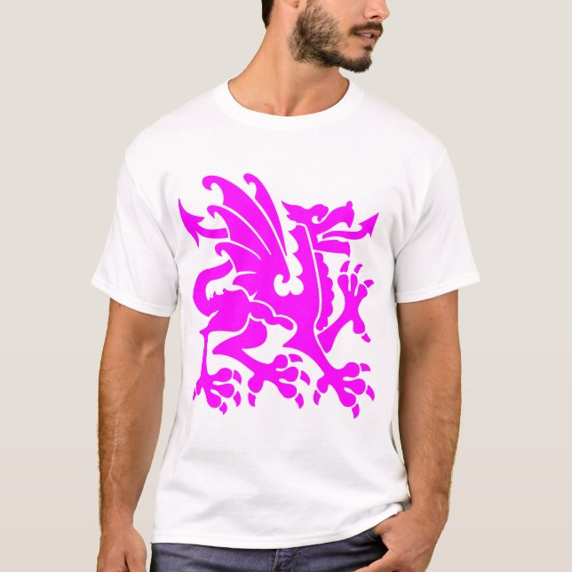 Camiseta Heraldic Dragon 01 - Magenta (Frente)