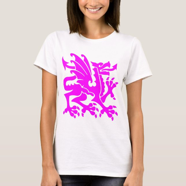 Camiseta Heraldic Dragon 01 - Magenta (Frente)