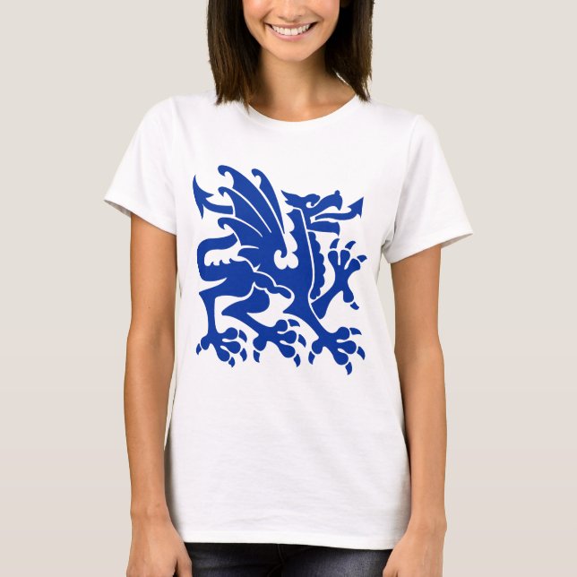 Camiseta Heraldic Dragon 01 - Marinho Azul (Frente)