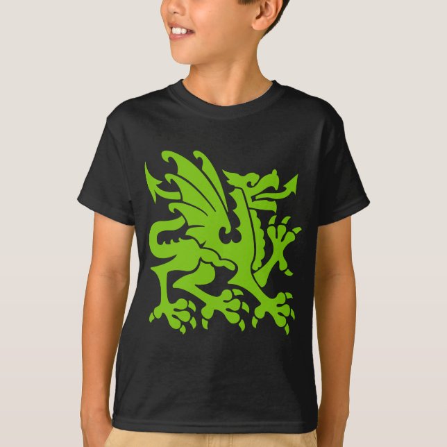 Camiseta Heraldic Dragon 01 - Verde marciano (Frente)