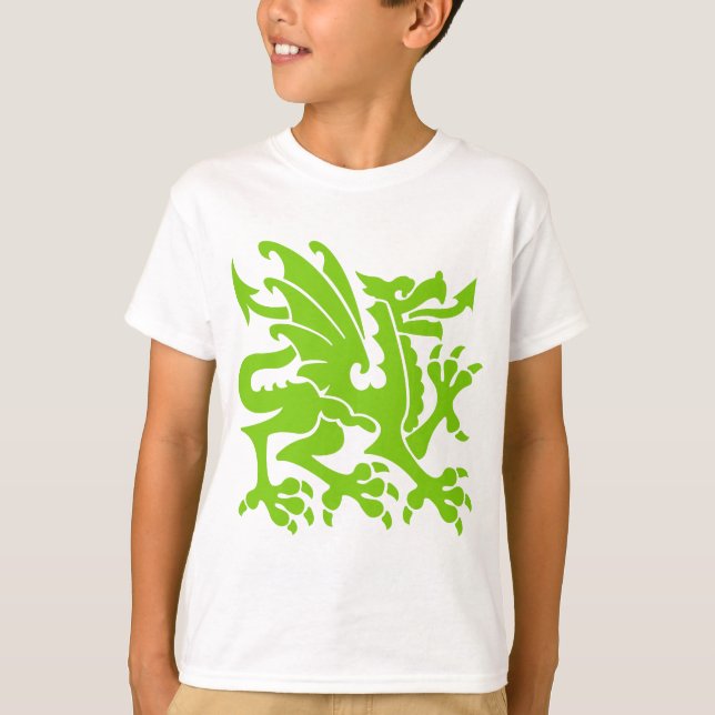 Camiseta Heraldic Dragon 01 - Verde marciano (Frente)