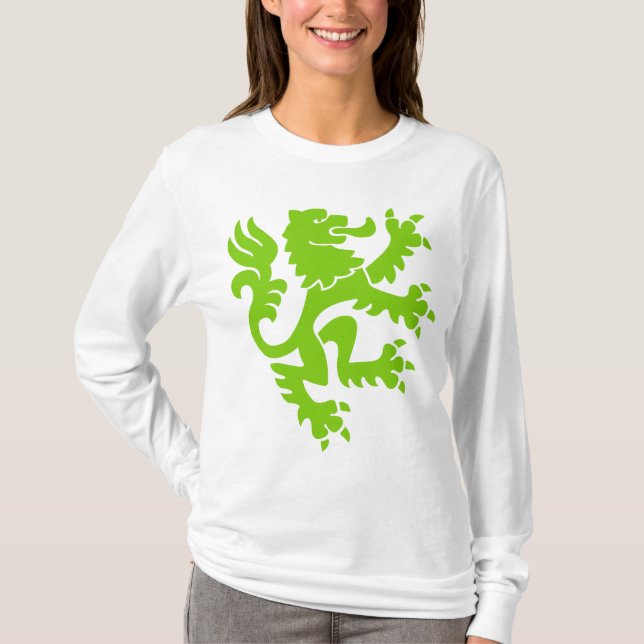 Camiseta Heraldic Lion 01 - Verde marciano (Frente)