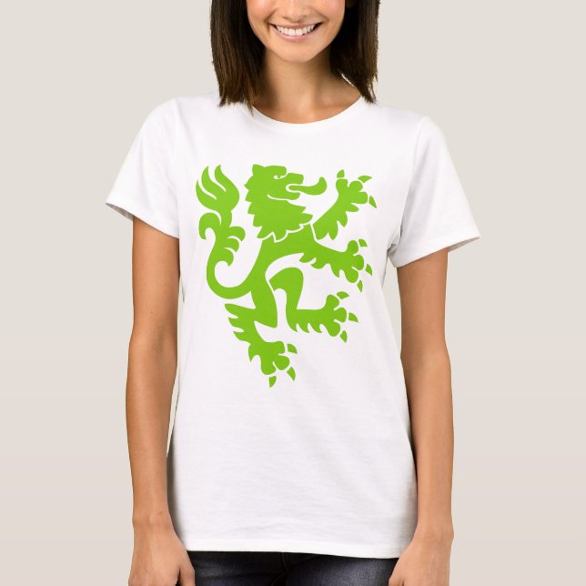 Camiseta Heraldic Lion 01 - Verde marciano (Frente)